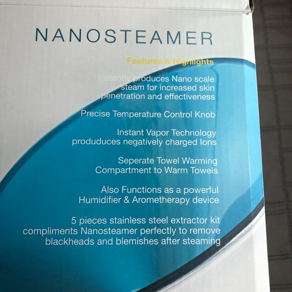 NWT PURE NANOSTEAMER 3-In-1 Ionic Facial Steamer w 5 pc Stainless Skin Kit - Picture 7 of 12